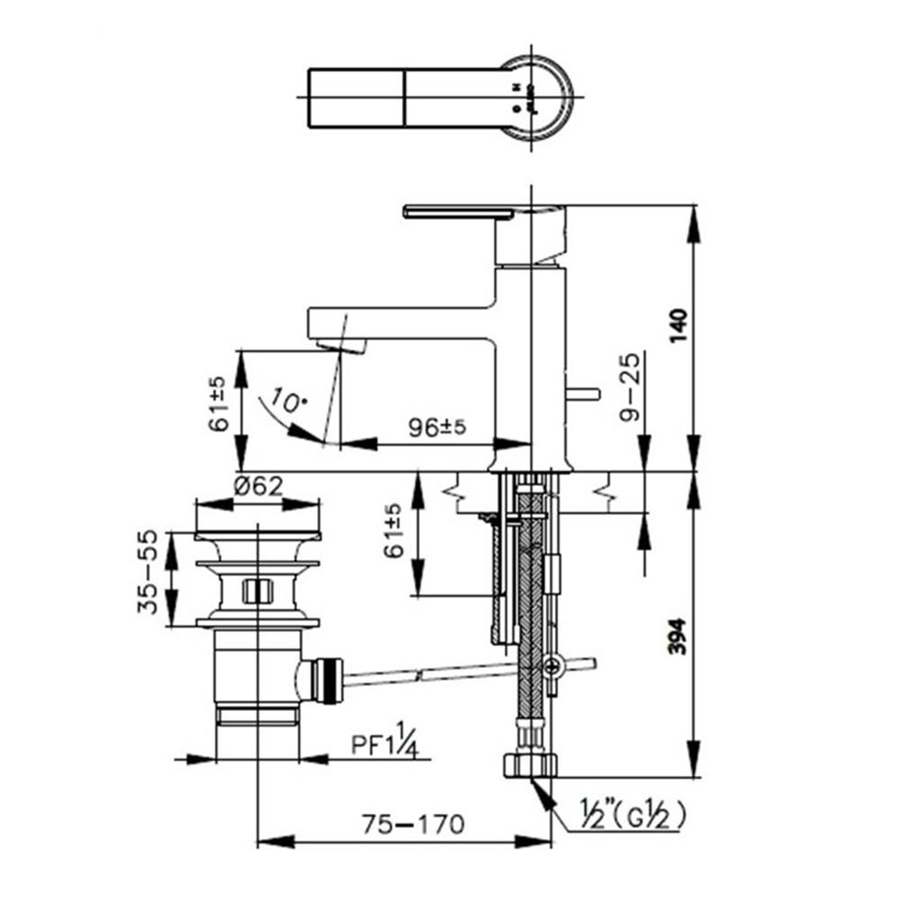 ก๊อกอ่างล้างหน้าผสม COTTO CT2094A
