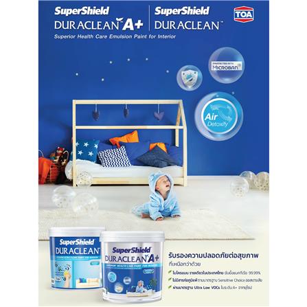 สีน้ำทาฝ้า TOA SUPERSHIELD DURACLEAN A PLUS D777 สีขาว ด้าน 1 แกลลอน_1