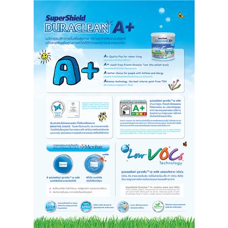 สีน้ำทาฝ้า TOA SUPERSHIELD DURACLEAN A PLUS D777 สีขาว ด้าน 2.5 แกลลอน_1