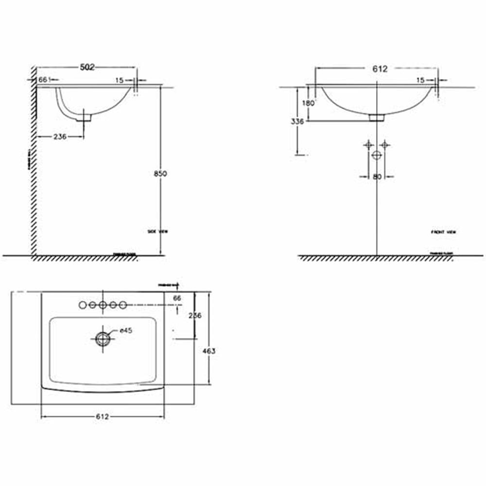 อ่างล้างหน้าฝังบน AMERICAN STANDARD WP-F507-WT สีขาว