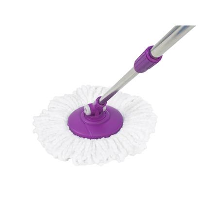 ชุดด้ามไม้ม็อบ พร้อมผ้าไมโครไฟเบอร์ BE WISH STAINLESS PRO 14 นิ้ว สีม่วง_1