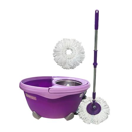 ชุดอุปกรณ์ถังปั่นพร้อมไม้ม็อบ BE WISH STAINLESS PRO 2 สีม่วง