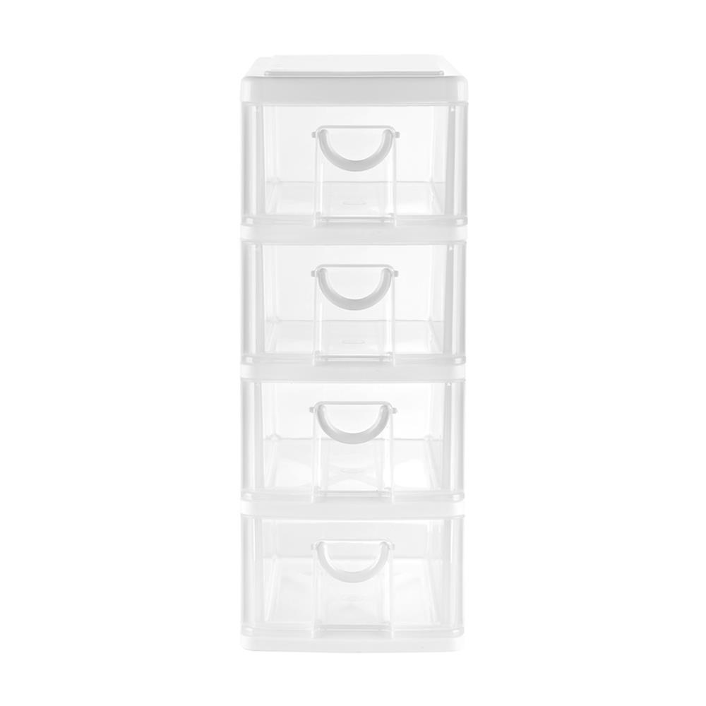 กล่องลิ้นชักเล็ก 4 ชั้น KEYWAY CK324 14X21X36.5 ซม. สีใส