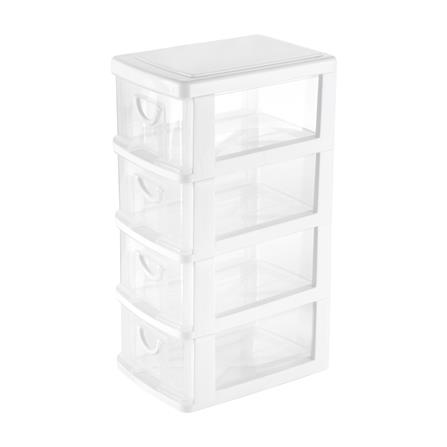 กล่องลิ้นชักเล็ก 4 ชั้น KEYWAY CK324 14X21X36.5 ซม. สีใส_0