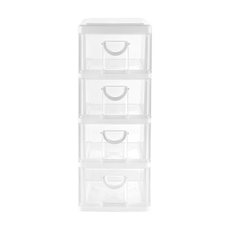 กล่องลิ้นชักเล็ก 4 ชั้น KEYWAY CK324 14X21X36.5 ซม. สีใส_1