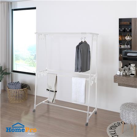 ราวตากผ้าเหล็กมีล้อ 5 เส้น PLIM 1.2 ม. สีขาว_5