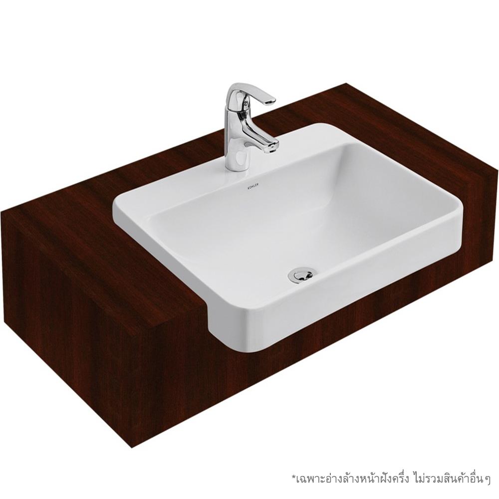 อ่างล้างหน้าฝังครึ่งเคาน์เตอร์ KOHLER K-11479X-VC1 สีขาว
