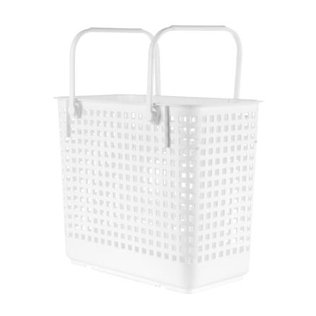 ตะกร้าผ้าเหลี่ยมหูหิ้ว G-WARE 2546 ขาว