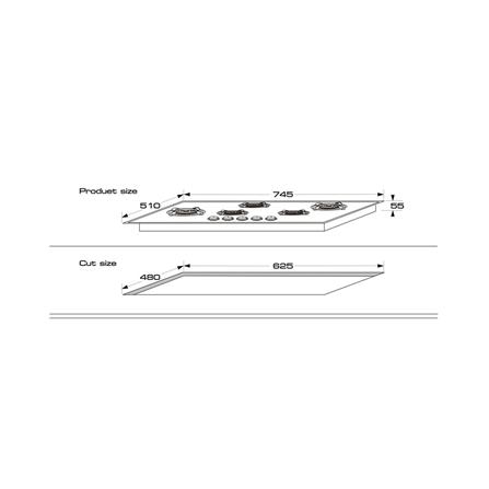 เตาฝังแก๊ส TECNOGAS PN75GVF5LBX 75 ซม._1