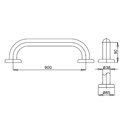 ราวกันลื่นตรง COTTO CT790 90 ซม._1