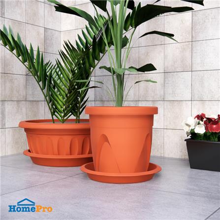 จานรองกระถางพลาสติก BABA 912 20 ซม. สี COTTA_4