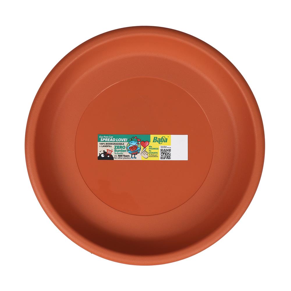 จานรองกระถางพลาสติก BABA 939 27 ซม. สี COTTA