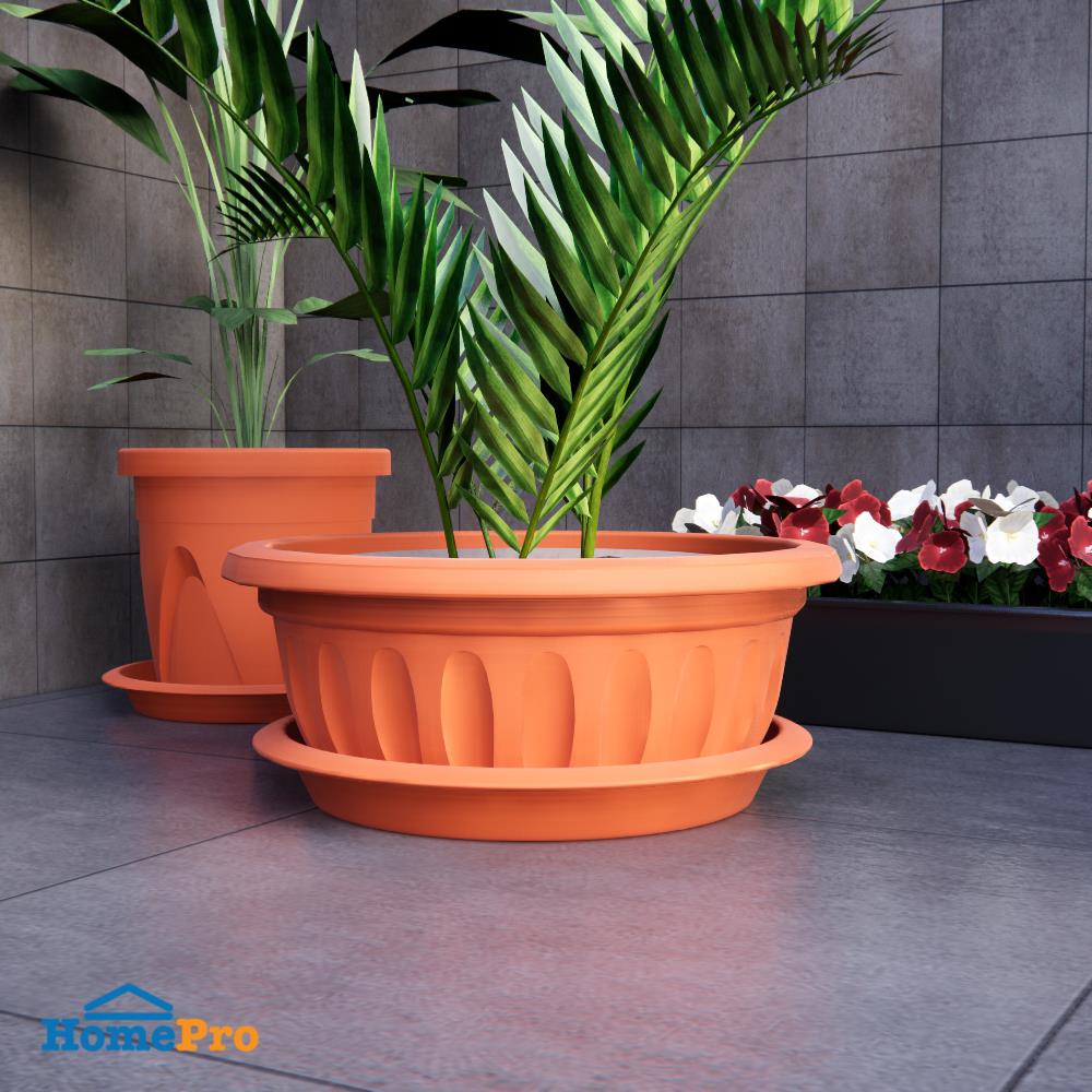 จานรองกระถางพลาสติก BABA 939 27 ซม. สี COTTA