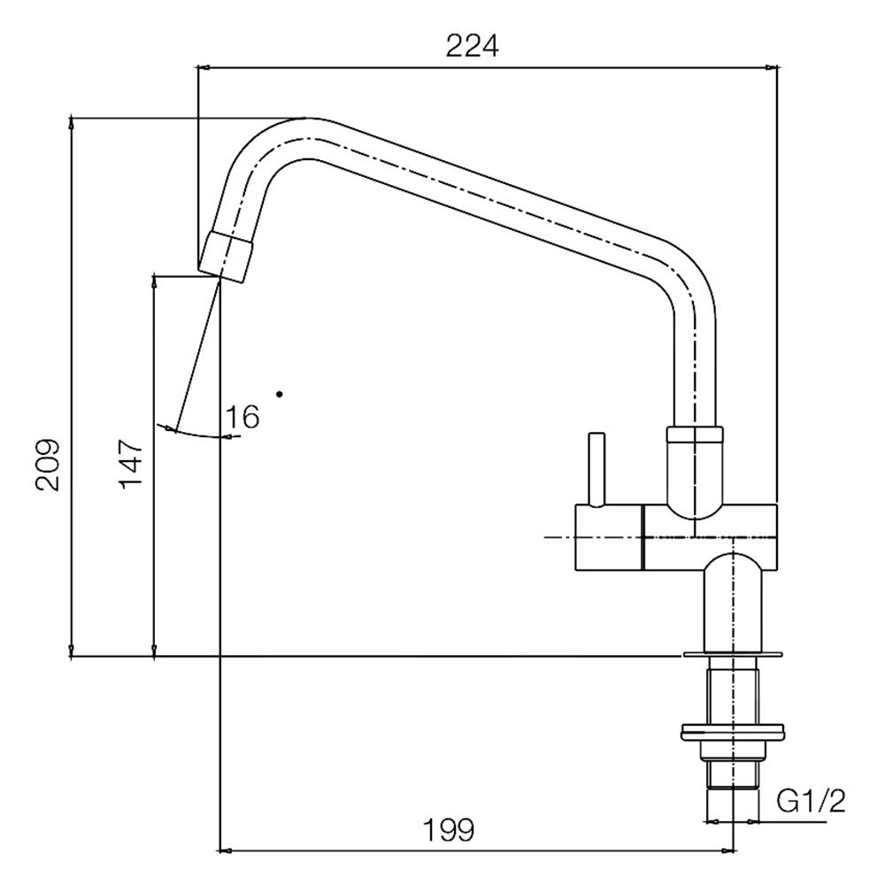 ก๊อกซิงค์เดี่ยวเคาน์เตอร์ WS-0433P