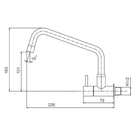 ก๊อกซิงค์เดี่ยวติดผนัง WS-0434P_1