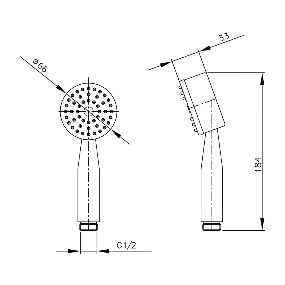 ชุดฝักบัวสายอ่อน 1 ระดับ WS รุ่น WS-8130PB สีดำ