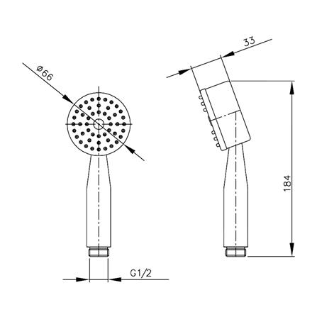 ชุดฝักบัวสายอ่อน 1 ระดับ WS รุ่น WS-8130PB สีดำ_2