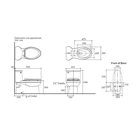 สุขภัณฑ์ 1 ชิ้น KOHLER K-5171X-C 4.2L สีขาว_5
