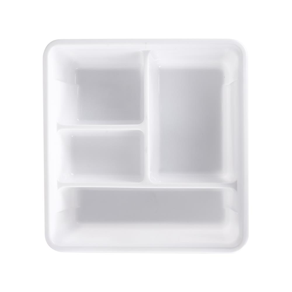 กล่องแบ่งช่อง 4 ช่อง STACKO TLR-202 26.7x25.6x8.5 ซม. สีขาว