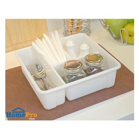 กล่องแบ่งช่อง 4 ช่อง STACKO TLR-202 26.7x25.6x8.5 ซม. สีขาว_4