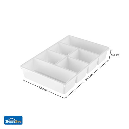 กล่องแบ่งช่อง 6 ช่อง STACKO TLR-204 37.2x23.8x6.2 ซม. สีขาว_3