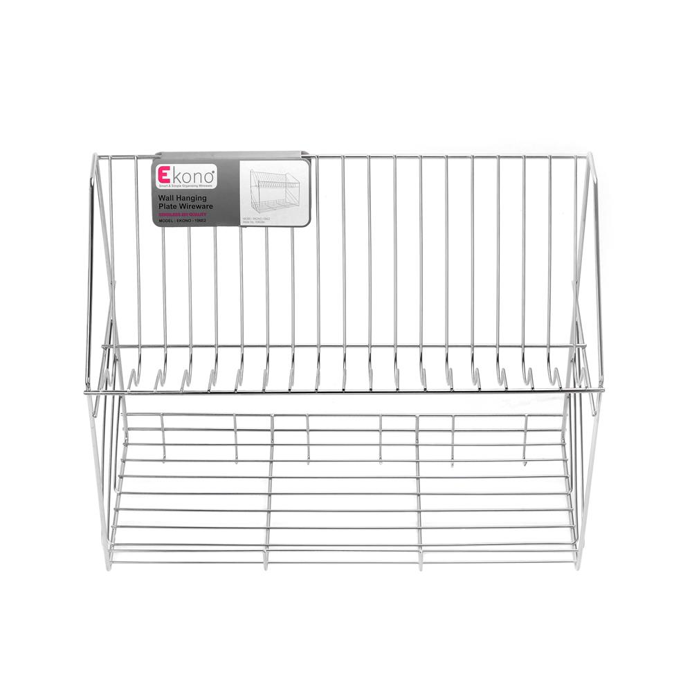 ชั้นคว่ำจานติดผนังสเตนเลส 2 ชั้น EKONO 106E2