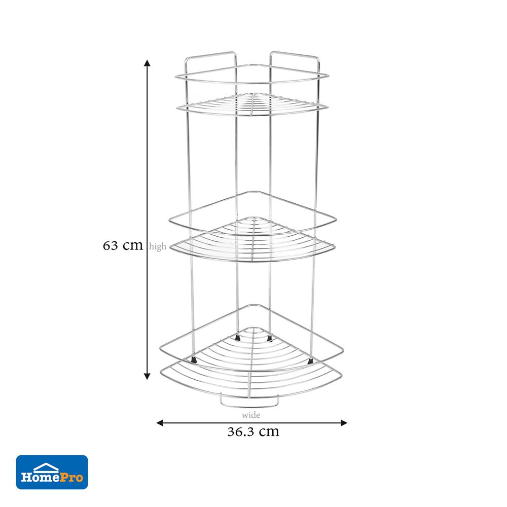 ชั้นเข้ามุมสเตนเลส 3 ชั้น EKONO 105T1