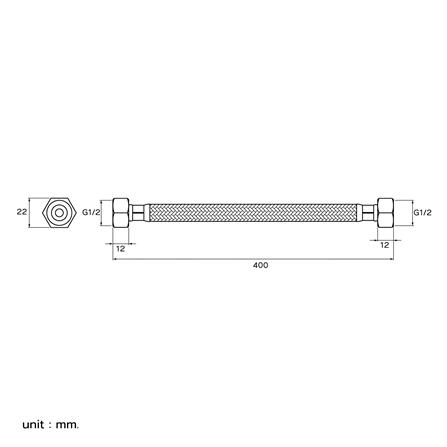 สายน้ำดีสเตนเลสน้ำอุ่น-น้ำเย็น WS CWT-500-16 16 นิ้ว_2
