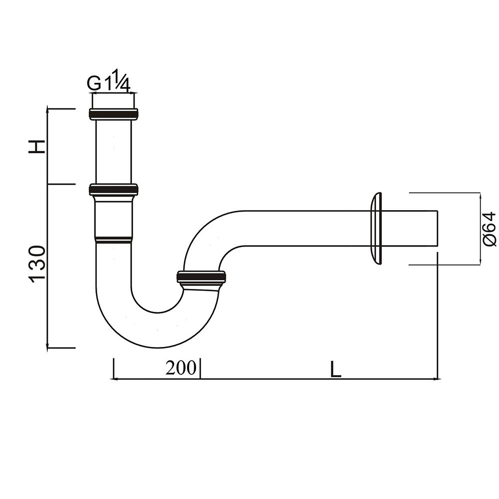 ท่อน้ำทิ้งอ่างล้างหน้าพีแทรป HANG PT-04 20 ซม.