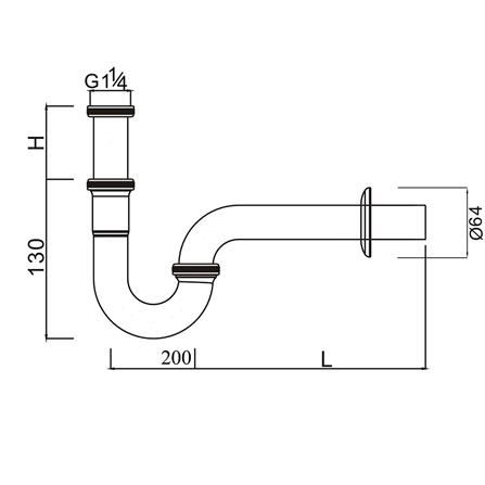 ท่อน้ำทิ้งอ่างล้างหน้าพีแทรป HANG PT-04 20 ซม._1
