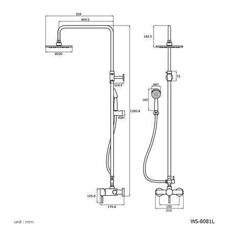 ฝักบัว RAIN SHOWER ผสม WS WS-8081L_1