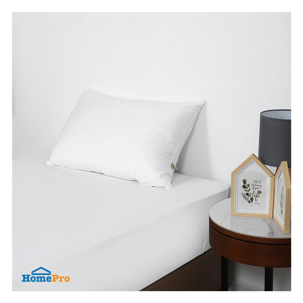 หมอนหนุน ขนห่านเทียม HOME LIVING STYLE DOWN ALTERNATIVE FIRM 18x28 นิ้ว สีขาว