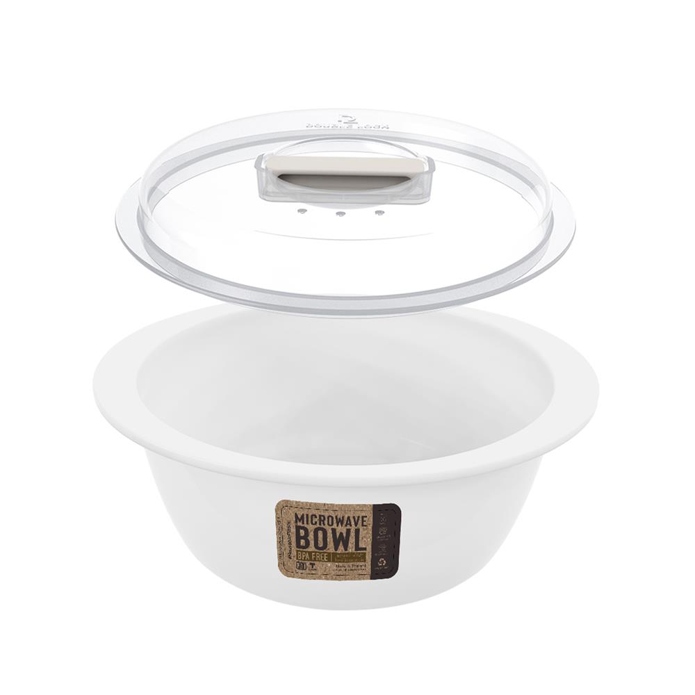 กล่องอาหารไมโครเวฟกลม DOUBLE LOCK 1637 1.5 ลิตร