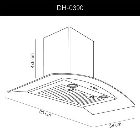 เครื่องดูดควันกระโจม DYNA HOME DH-0390 90 ซม._4