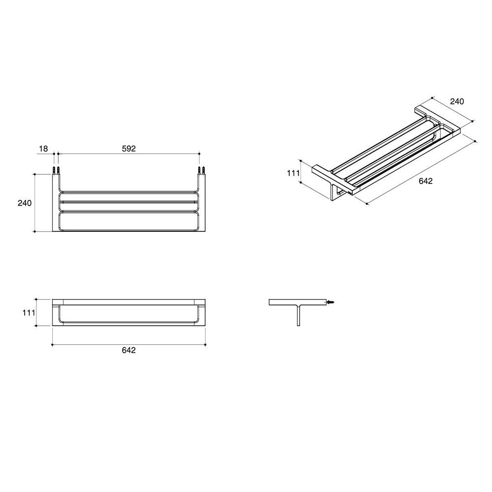ชั้นวางของพร้อมราว KOHLER K-9125X-CP สีโครม