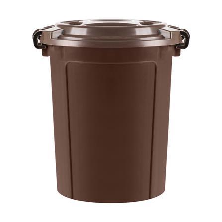 ถังน้ำกลมพร้อมฝาล็อก PLIM 62L สีน้ำตาล_0