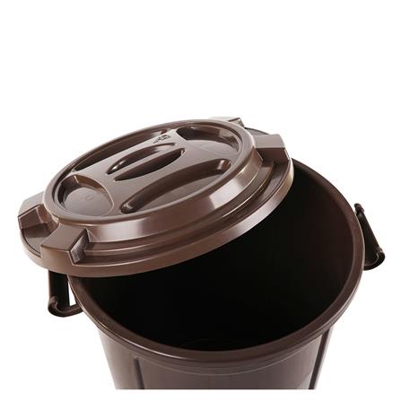 ถังน้ำกลมพร้อมฝาล็อก PLIM 62L สีน้ำตาล_1