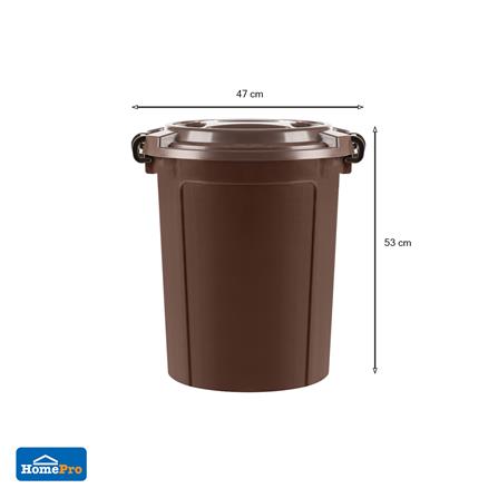 ถังน้ำกลมพร้อมฝาล็อก PLIM 62L สีน้ำตาล_4