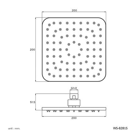 ฝักบัวก้านแข็ง WS WS-8281S สีสเตนเลส_1