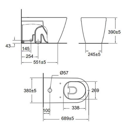 สุขภัณฑ์ฟลัชวาล์ว AMERICAN STANDARD 2225SC-WT-0 3.8 ลิตร สีขาว_1