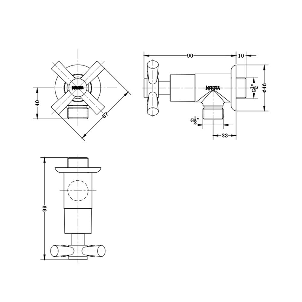 วาล์วฝักบัว 1 ทาง KARAT FAUCET EC-01-470B-50