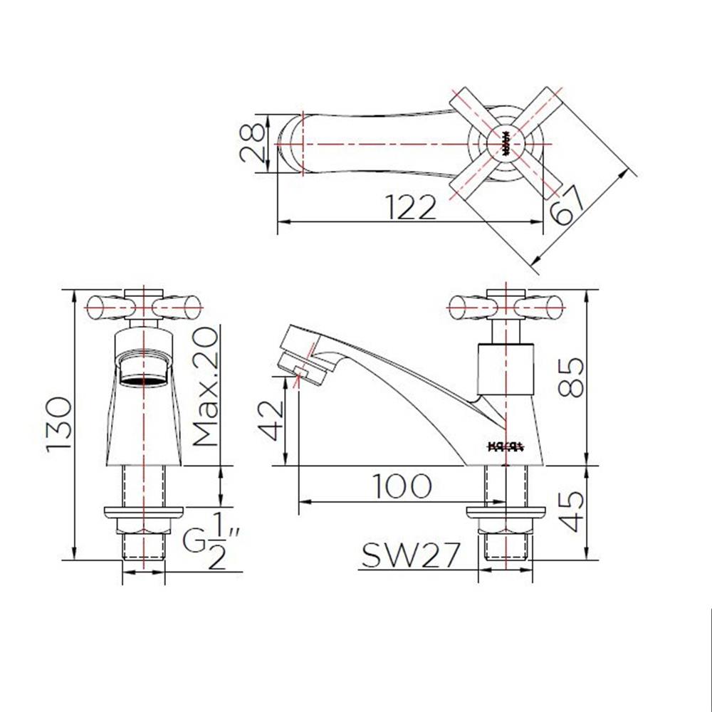ก๊อกอ่างล้างหน้าเดี่ยว KARAT FAUCET EC-01-100B-50