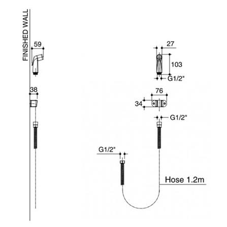 สายฉีดชำระครบชุด ENGLEFIELD K-5419X-CP สีโครม_1