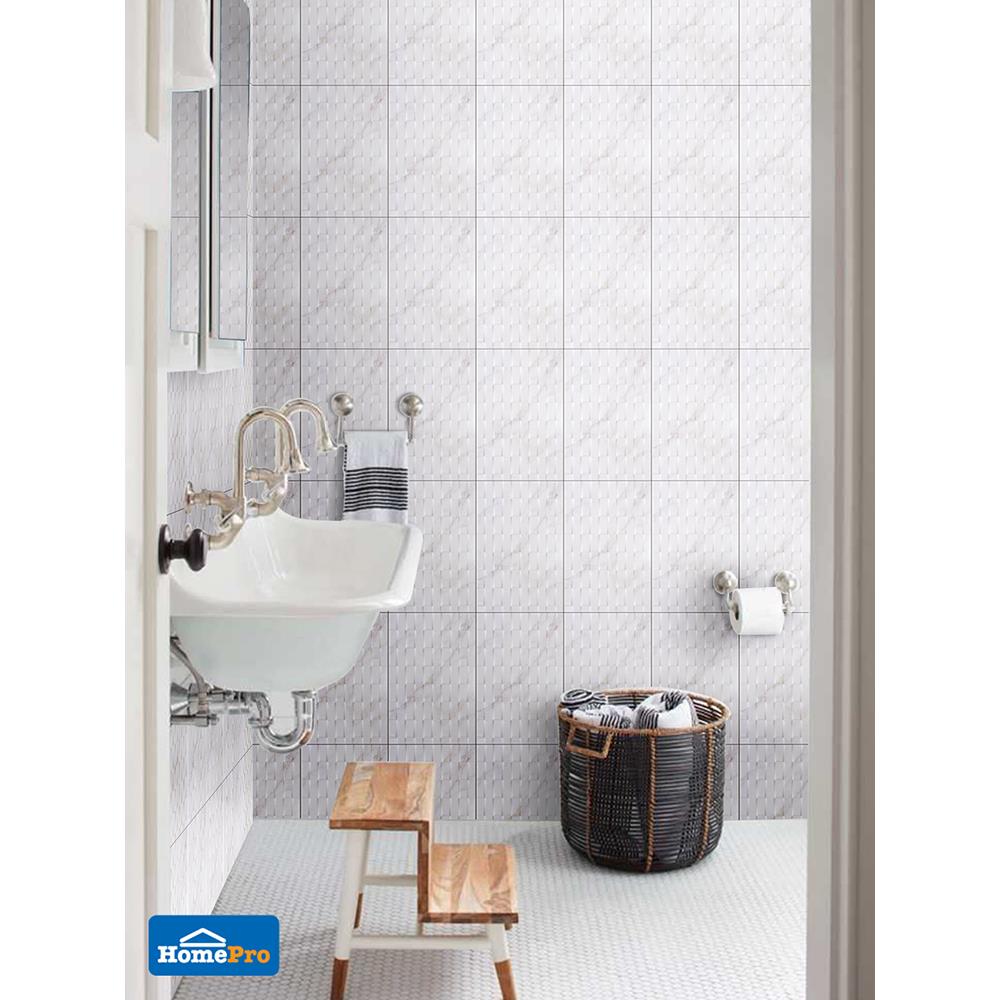 กระเบื้องผนัง 10x16 นิ้ว COTTO โรมทวีล ขาว PM 1 ตร.ม.