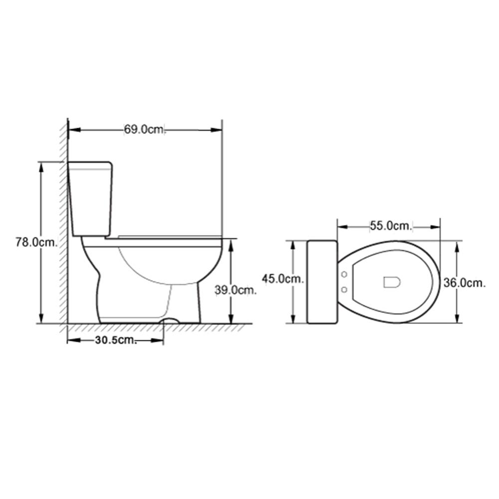 สุขภัณฑ์ 2 ชิ้น MOYA 2708 6 ลิตร สีขาว