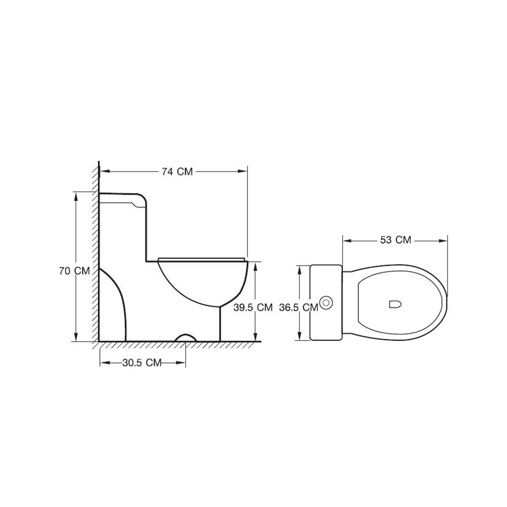 สุขภัณฑ์ 1 ชิ้น MOYA 393 3/6L สีขาว