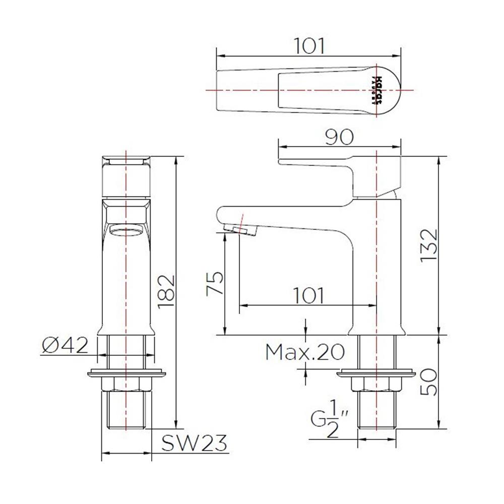 ก๊อกอ่างล้างหน้าเดี่ยว KARAT FAUCET KF-18-610-50