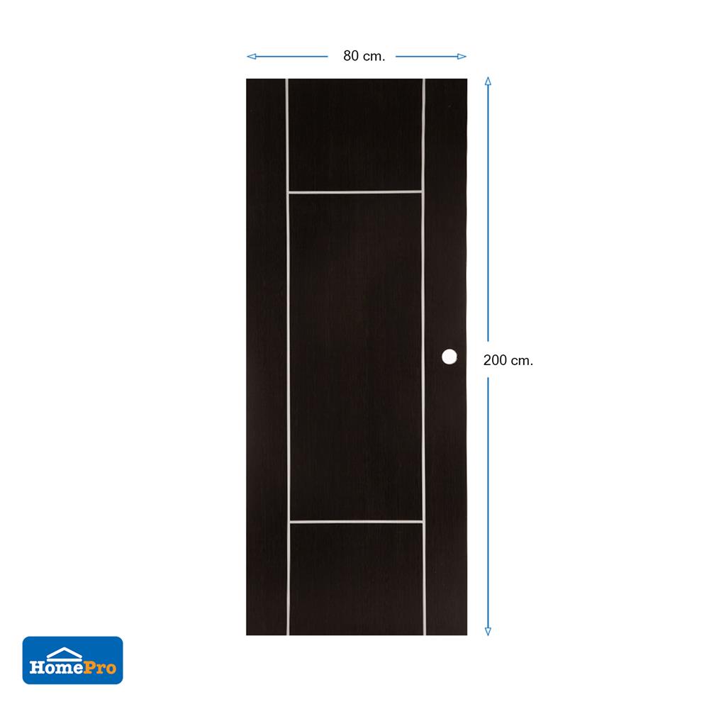 ประตูภายใน AZLE MD1 80X200 ซม. สีโอ๊ค เจาะลูกบิด