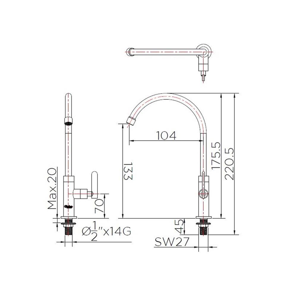 ก๊อกซิงค์เดี่ยวเคาน์เตอร์ GLOBO GF-22-511A-50 สีโครม