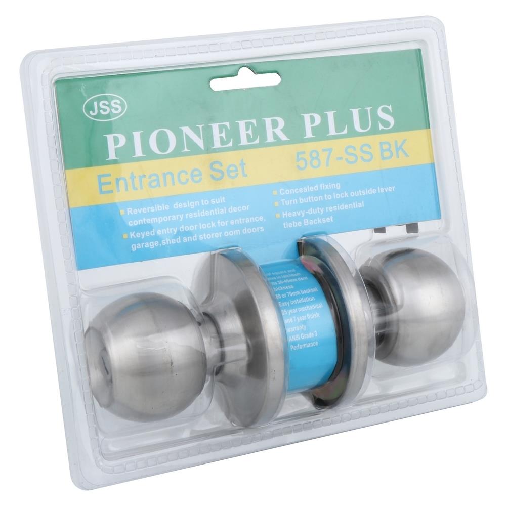 ลูกบิดห้องน้ำ JSS 587SS-BK หัวกลม สีสเตนเลส